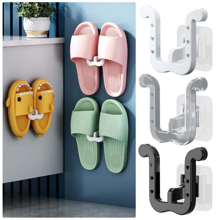 punch-free-slipper-rack-bathroom-simple-slipper-hook-toilet-drainage-rack-bedroom-storage-hook-wall-mounted-slipper-hook-bathroom-counter-storage