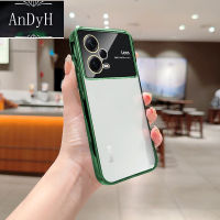 AnDyH Phone Case For Redmi Note 12 Pro Plus 5G Electroplated Transparent Soft TPU Glass Camera Protector Back Cover