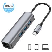 【☄New Arrival☄】 bukan2581584811414 ฮับ Usb-C ประเภท C เป็น Usb 3.0 Thunderbolt 3 Hdmi 3.5มม. Rj45ออดิโออะแดปเตอร์สำหรับ Macbook Pro Samsung Galaxy S9 Usb C Hub