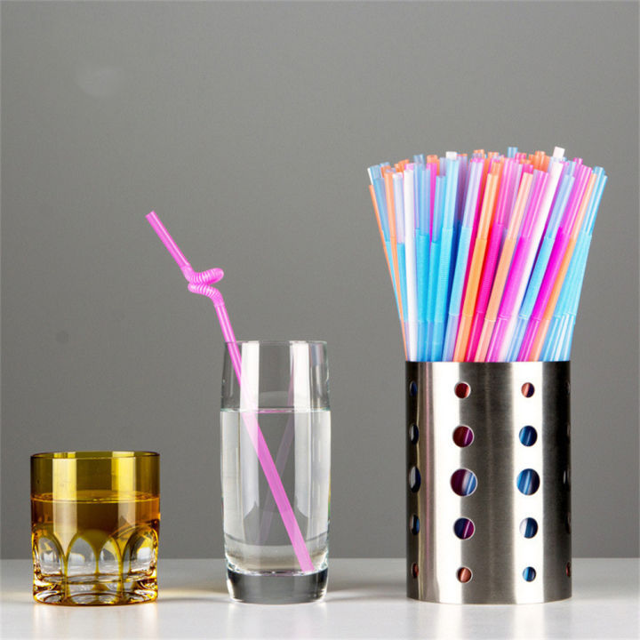 100pcs-drinking-birthday-straw-wedding-bendy-neon-flexible-coloured