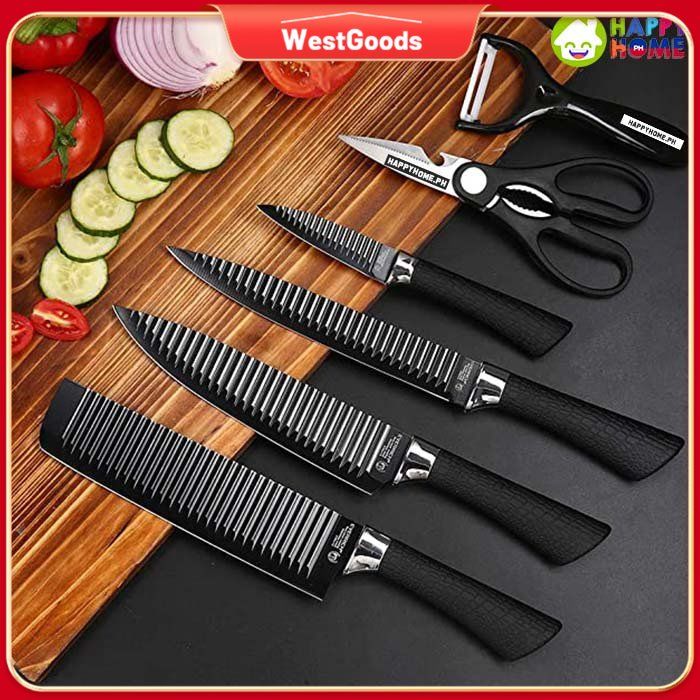 6 pieces Kitchen Knife Set Everich Chef Knives Stainless Steel Nonstick  Scissor