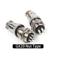 ♛☎▨ GX20 Nut Type Male Female Aviation Plug Socket Connector 2/3/4/5/6/7/8/9/10/12/14/15 PIN Cable Joint Aviation Plug Connector