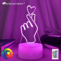 Newest Kid Light Night 3D LED Night Light Creative Table Bedside Lamp Romantic than heart light Kids Gril Home Decoration Gift Night Lights