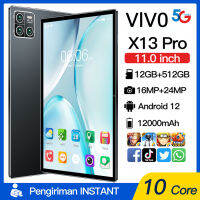 [ซื้อ 1 แถม 6] 2023 VlV0 Tab X13 11 นิ้ว RAM16G ROM512G แท็บเล็ตพีซี Android11.0 รองรับ 2 ซิมการ์ด กล้อง Full HD 12000mAh แท็บเล็ตรองรับโปรเซสเซอร์ 11 คอร์ในประเทศไทย