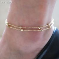 Burst Models In Europe And America Trade Jewelry Foot Showcase Foot Double Ring Chain Beads Anklets