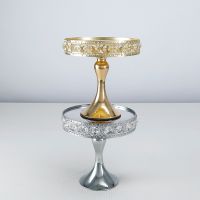 1pcs 8inch/20cm Cake Stand Plate（Gold/Silver） with Crystal Counter decorations Home Life Accessory