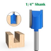 1PC 6mm หรือ 6.35mm Shank Double Flute Straight Bit Milling Cutter สําหรับไม้ทังสเตนคาร์ไบด์ Router Bit Woodwork เครื่องมือ