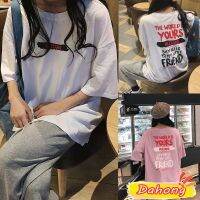 Dahong ?เสื้อโอเวอร์ไซซ์ oversize เสื้อผ้าวัยรุ่นแฟชั่น สไตล์เกาหลี คอกลม สตรีทxxl 2369