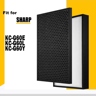 FZ-G60DHFE สำหรับ Sharp KC-G60E KC-G60L KC-G60Y เครื่องฟอกอากาศเปลี่ยนไฟล์ HEPA Carbon FILTER