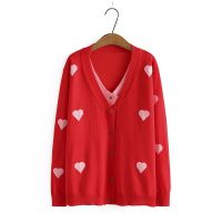 【มีไซส์ใหญ่】Plus Size Womens False Two Pieces V-neck Knitted Spring Autumn Sweaters Long Sleeved Patchwork Fashion Female Pullovers