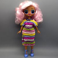 Suitable for OMG Doll Fashion Rainbow  Dress Girls Birthday Gift Hand Tool Parts Accessories