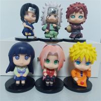 6ชิ้น/เซ็ตโมเดลรูปปั้นนารูโตะตุ๊กตาขยับแขนขาได้อนิเมะ Jiraiya Sakura Itachi รุ่น Q PVC อุซึมากินารูโตะของเล่นสะสม