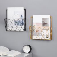 【HOT】▫ New Magazines Newspaper Storage Rack Wall Mounted Holder Books Display Room Bedroom Organizer Basket