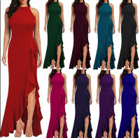 Gifts 2023 New European And American WomenS Dress High -Necked Tight Mermaid Evening Sleeveless Long