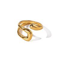 Stainless Steel Adjustable Opening Irregular Rings for Women Minimalist 18K Gold Plated Waterproof Anillo Wedding Luxury Jewelry