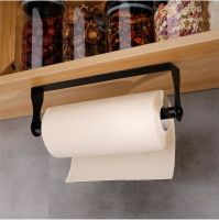 ㍿► black square cabinet Stainless steel kitchen towel holder Toilet roll paper holder Non perforated toilet paper holder