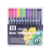 【☄New Arrival☄】 zangduan414043703 12/72/100/120สีปลายคู่ที่เขียนคิ้วบางศิลปะปากกาสีน้ำการวาดภาพปากกาเคมีปากกาพู่กัน04350อุปกรณ์การเรียน