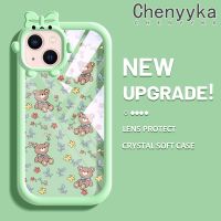 เคส Chenyyka สำหรับ iPhone 13 iPhone 13 Pro iPhone 13 Pro iPhone 13 Pro Max เคสการ์ตูนแฟชั่นลายหมีดอกไม้ดีไซน์ใหม่โทรศัพท์ซิลิโคนเนื้อนิ่มโปร่งใสเคสใสกันกระแทกเลนส์กล้องถ่ายรูปลายสัตว์ประหลาดน้อย