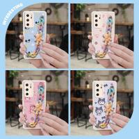 imitation leather cute Phone Case For Huawei P40 high-grade Simplicity Anti-fall Cartoon Solid color Nordic style