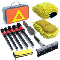 11pcs Detailing Brush Set Rim Car Cleaning Tools Towe Kit Car Wash Accessories Cleaning Gloves for Car Windows Wheel