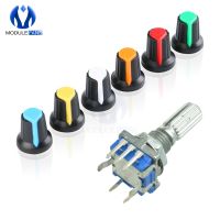 5pcs Diy Electronic 20mm EC11 Rotary Encoder Audio Digital Potentiometer with Switch Handle EC11 Switch With Caps