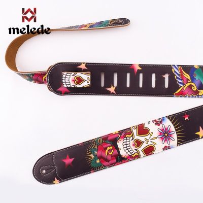 ‘【；】 Individuality Color PU Leather Exotic Style Guitar Strap Electric Guitar Bass Universal Belt Guitar Accessories