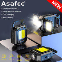 Asafee J031PLUS  COB LED+XPE LED mini Ultra bright key light portable work light 4 Gear Press switch Built-in battery Type-C USB charging IPX4 Waterproof