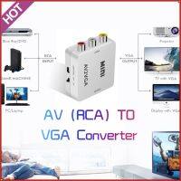 Mini AV To VGA ตัวแปลงวิดีโอ VGA กับตัวแปลง RCA 3.5มม.สายออดิโอสำหรับเครื่องมอนิเตอร์ PC 1080P HDTV Mini Converter