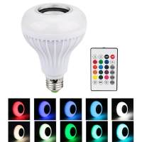 หลอดไฟเปลี่ยนสีได้พร้อมรีโมท+เป็นลำโพงในตัว Smart RGB LED Bulb 12W RC Colorful LED รุ่น E27