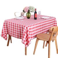 YRYIE Polyester Rectangle Checkered Table Cover Kitchen Table Linens Navy Pastoral Picnic Tablecloth for Resistant Dining Room