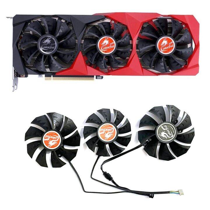 3Pcs New 87Mm 4Pin RTX3060 GPU Cooler For Colorful Geforce RTX 3060 ...