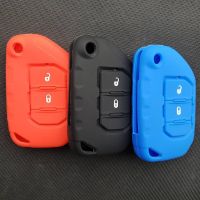 ☏♀☬ Car Key Case Protector Cover REMOTE Control Holder FOR JEEP WRANGLER JL Silicone 2 Button Flip FOB