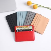 【CC】♚☏✷  Ultra-thin Card Large Capacity Slot Small Exquisite Leather Sleeve Credit Holder