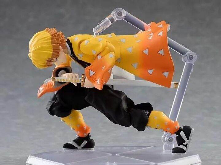 โมเดลตุ๊กตาขยับแขนขาได้พีวีซี14ซม-สำหรับ-demon-slayer-agatsuma-zenitsu-figma-dx-522