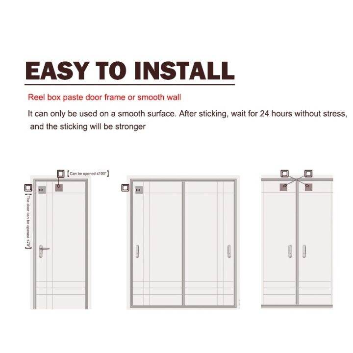 90cm-simple-door-closer-outside-punch-free-retractable-automatic-sensor-door-closers-self-pull-line-under-door-bracket-closer