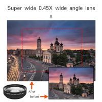 2 IN 1 Mobile Phone Universal Clip 37mm Camera 0.45x 49uv Super Wide-Angle + Macro HD For Samsung Xiaomi