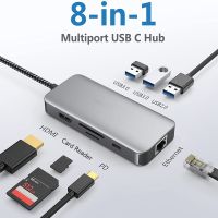 ABDFG ตัวอ่านการ์ดคอมพิวเตอร์ PD USB ชาร์จ3.0ตัวขยาย USB ฮับตัวแยกแท่นวางมือถือชนิด C 4K HDMI