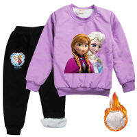 Frozens Anna Elsa ชาย Jogger หญิงเสื้อสตรีผ้าฝ้ายแขนยาว-เบาะเสื้อกันหนาวฤดูหนาวเสื้อโค้ตบุนุ่มกางเกงชุดให้ความอุ่น8266ฤดูหนาวสบายๆ Warm Pullover เสื้อสเว็ตเตอร์