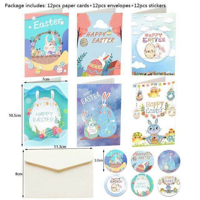 yf-happy-easter-greeting-cards-with-envelope-sticker-folding-type-thank-you-card-supplies-invitations-12p