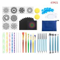 1Set Mandala Dotting Tools Set Pen Dotting Tools Mandala Stencil Ball Stylus Paint Tray for Painting Rocks Coloring Drawing