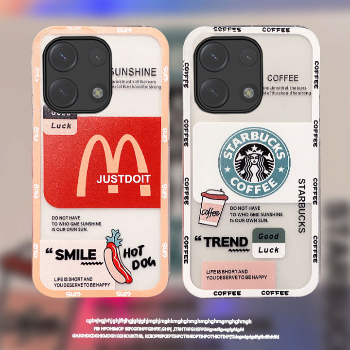 เคสโทรศัพท์ใหม่สำหรับ-infinix-note-30i-30-pro-เคสลายการ์ตูนแฮมเบอร์เกอร์กาแฟนิ่ม-tpu-แฟชั่นกันกระแทกโปร่งใสสำหรับ-infinix-note-30-pro