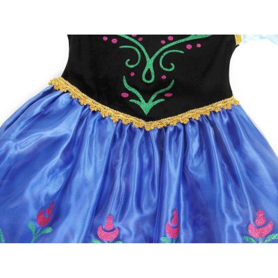 Chrismas Girls Anna Princess Costume Little Girl Birthday Party Christmas Dress Up Flower Dress
