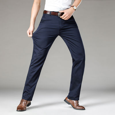 2021Mens Pants Cotton Casual Stretch Male trousers man long Straight High Quality 5 colors Plus Size Pant Suit 42 44 46