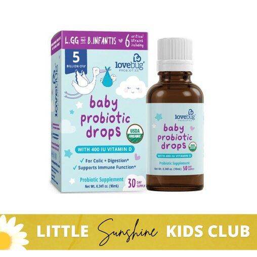 LoveBug, Baby Probiotic Drops, 5 Billion CFU (10 ml) Supports Immune ...