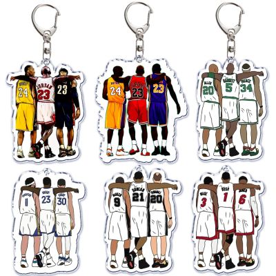 Great Basketball Players Acrylic Keychain Transparent Double Sided Keyring Key Ring Chains for Bag Pendant Aaccessories Gift Key Chains