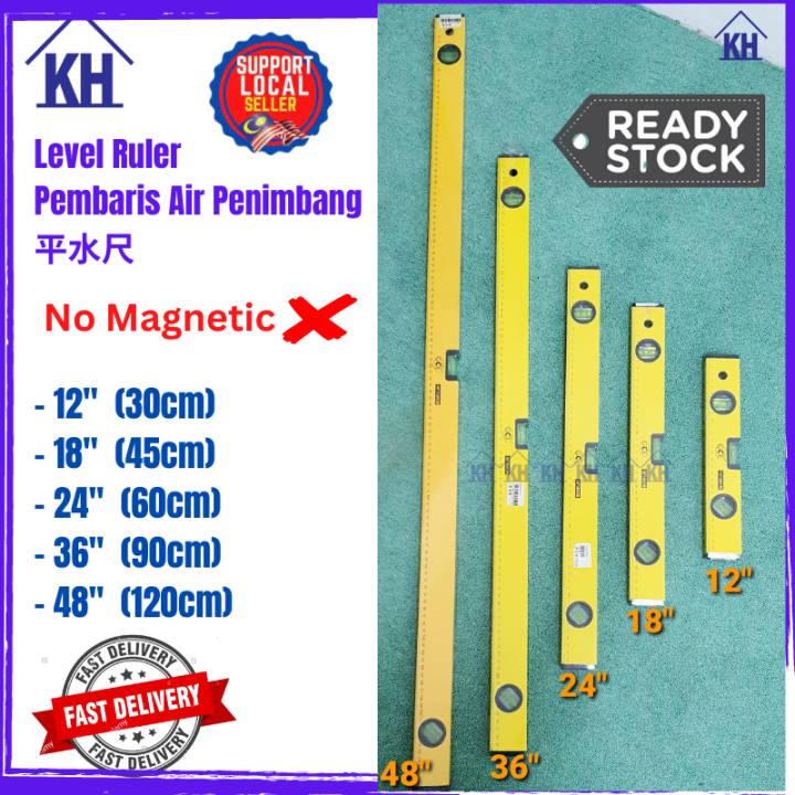 NON MAGNETIC Level Ruler Spirit Water Lever Ruler / Pembaris Air ...