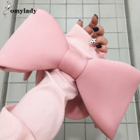 top●2022 New Spring Summer Woman New Personality Pink Color Spliced Bow Many Wear Methods Handbag All Match Evening Clutch Bags Cute