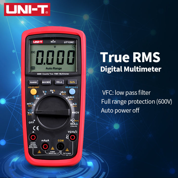 uni-t-ดิจิตอลมัลติมิเตอร์-ut139c-ac-dc-แรงดันมิเตอร์ปัจจุบัน-t-rue-rms-อุณหภูมิความถี่-tester-ncv-ไฟฟ้ามือถือ