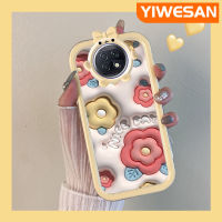 เคส Chenyyka สำหรับ Xiaomi Redmi Note 9T เคสแฟชั่นลาย3D ดอกไม้สีรุ้งน่ารักลายสัตว์ประหลาดน้อยเลนส์กล้องถ่ายรูปป้องกันเคสมือถือกันกระแทกและรอยขีดข่วน