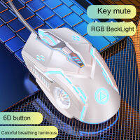 G5เมาส์แบบมีสาย RGB BackLight Mute อุปกรณ์เสริมคอมพิวเตอร์ Ergonomic USB 3200DPI E-Sports เมาส์สำหรับแล็ปท็อปที่มีประโยชน์เมาส์